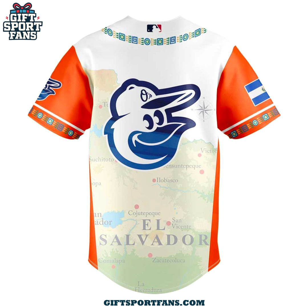 Baltimore Orioles Salvadoran Heritage Night 2025 Special Jersey Cap Baltimore Orioles Salvadoran Heritage Night 2025 Special Jersey Cap