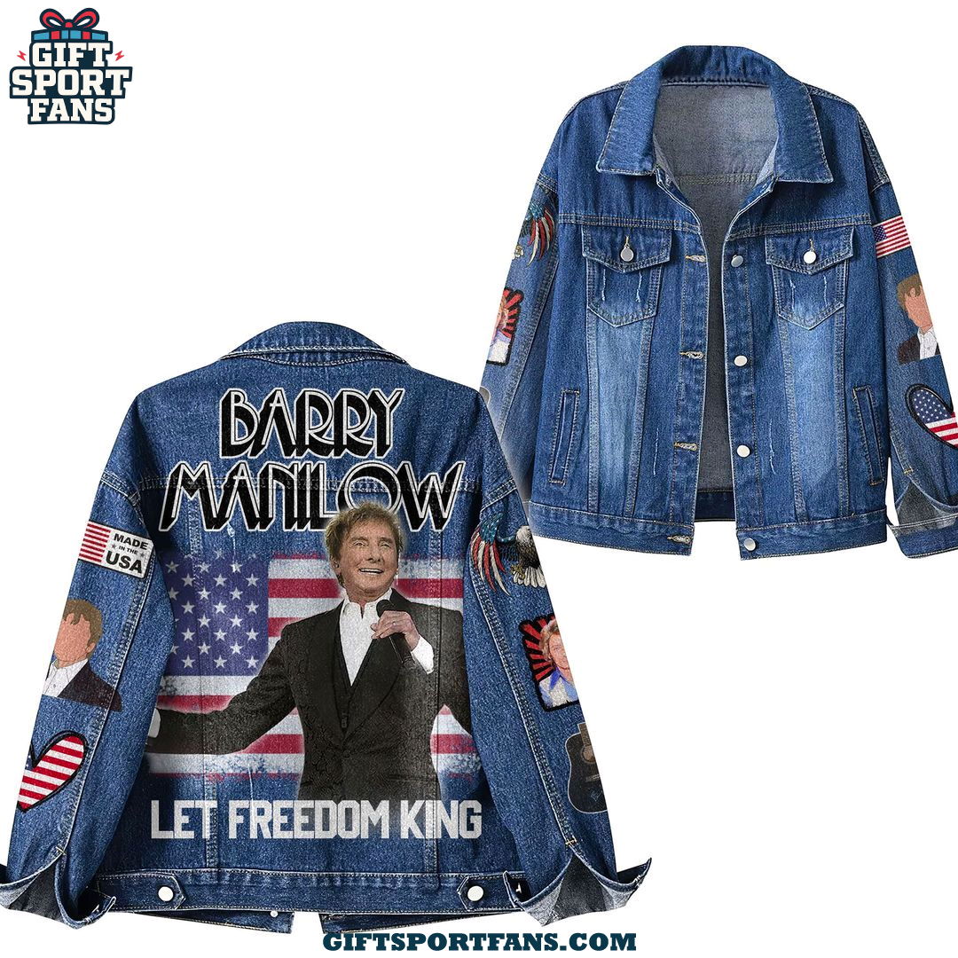 Barry Manilow Let Freedom King 2025 Demin Jacket Barry Manilow Let Freedom King 2025 Demin Jacket