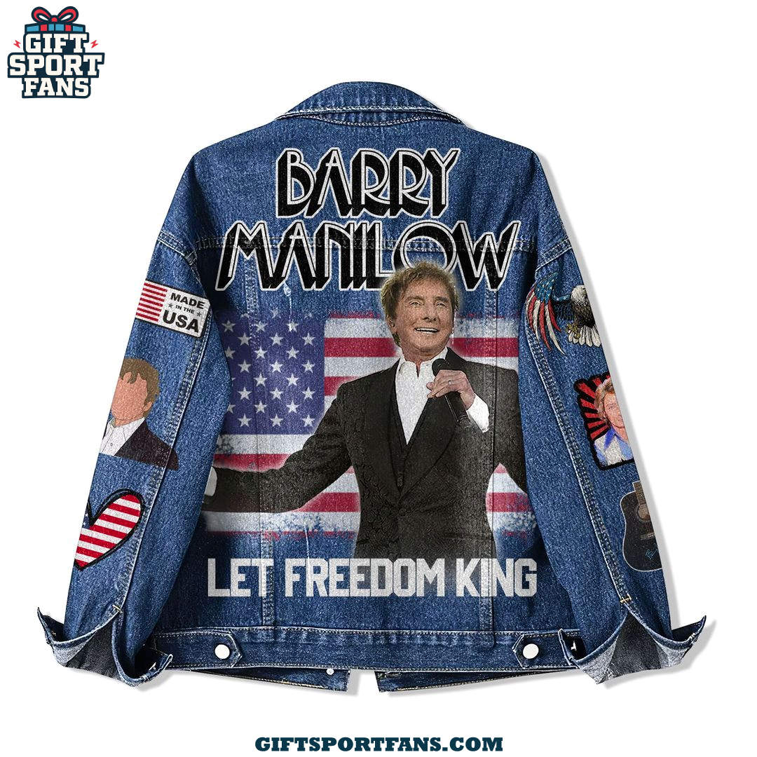 Barry Manilow Let Freedom King 2025 Demin Jacket Barry Manilow Let Freedom King 2025 Demin Jacket