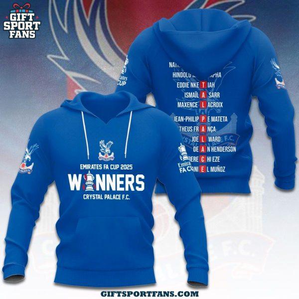 Crystal Palace FC Emirates FA Cup 2025 Winner Hoodie