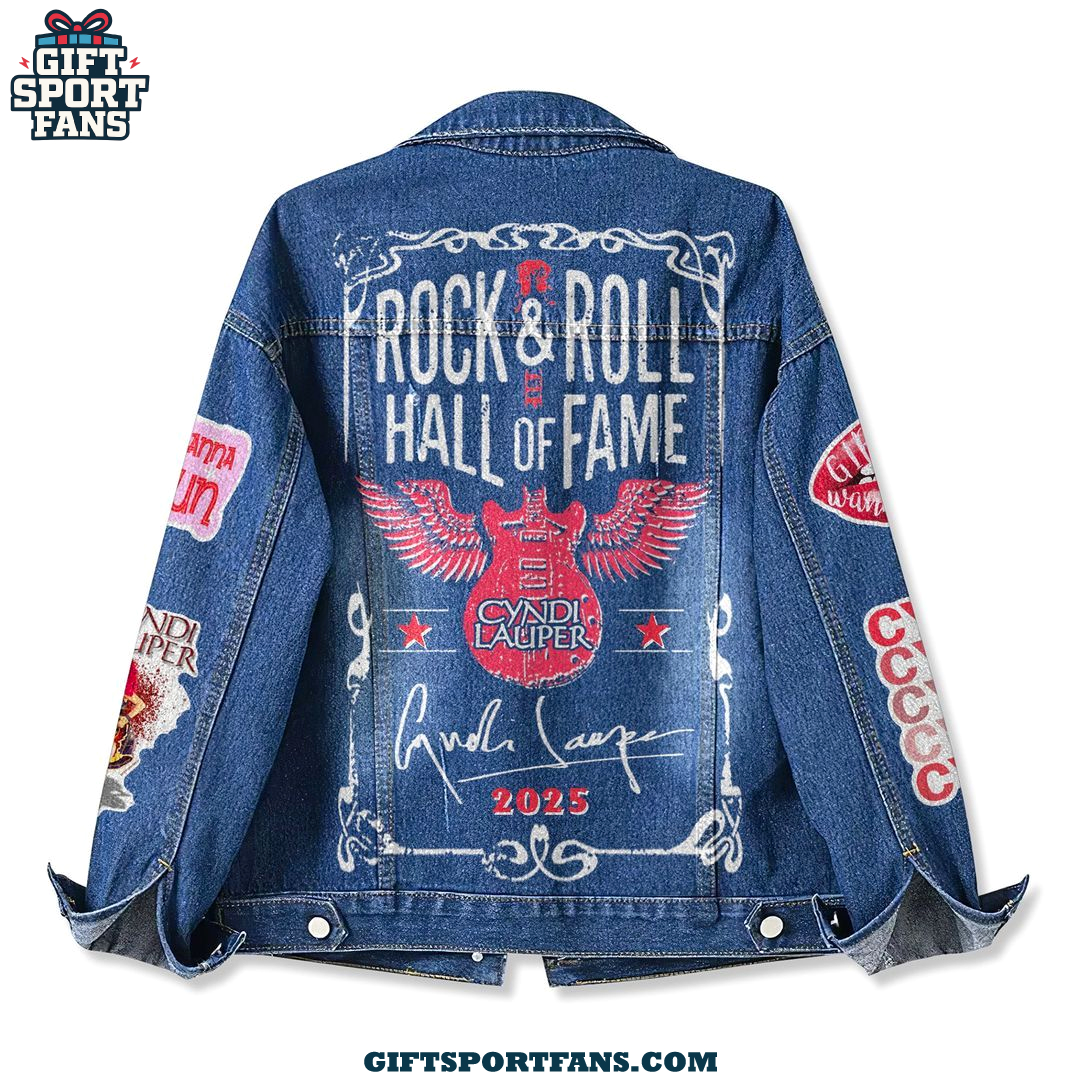 Cyndi Lauper Rock And Roll Hall Of Fame Demin Jacket Cyndi Lauper Rock And Roll Hall Of Fame Demin Jacket
