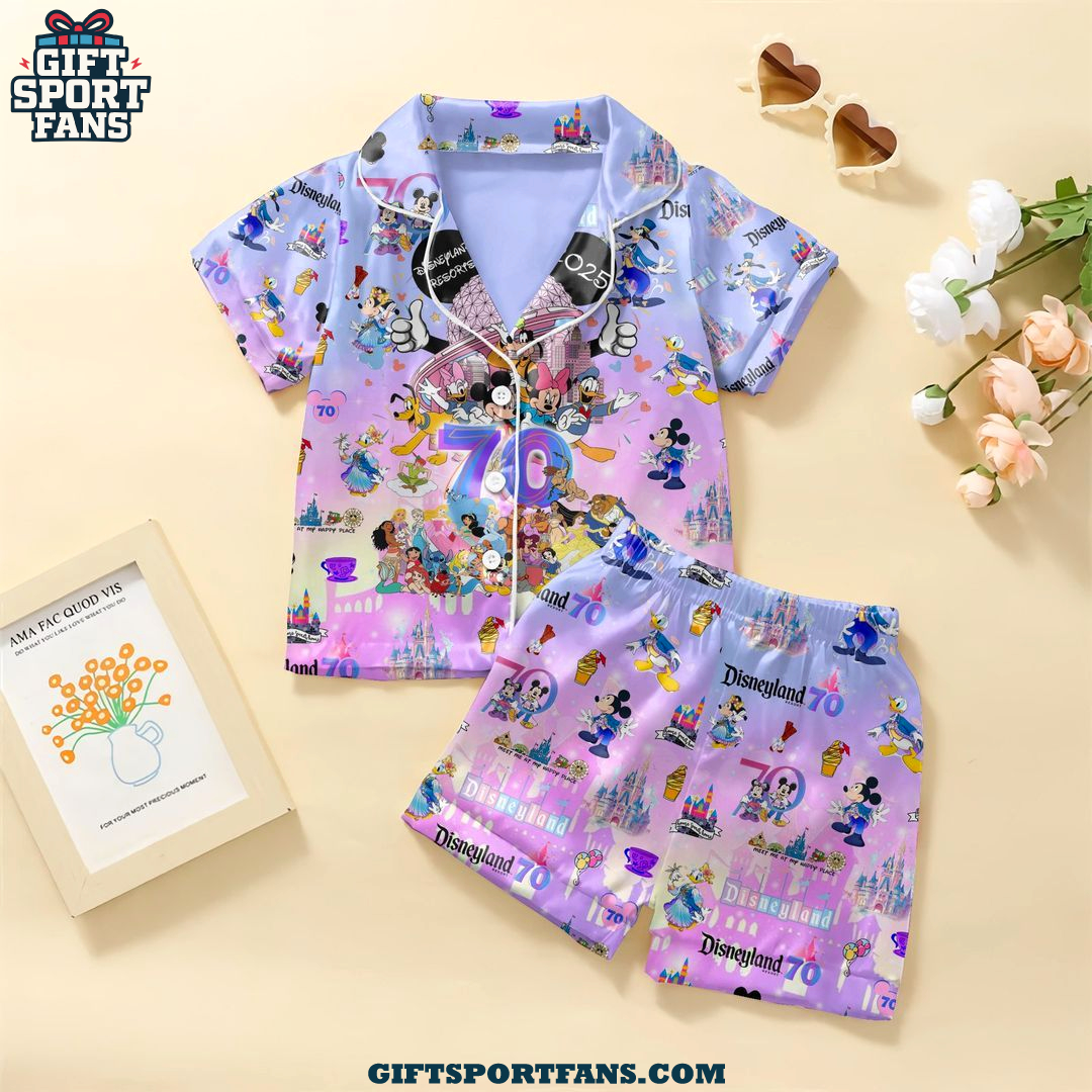 Disneyland 70th Anniversary 2025 Satin Pajamas Set Disneyland 70th Anniversary 2025 Satin Pajamas Set