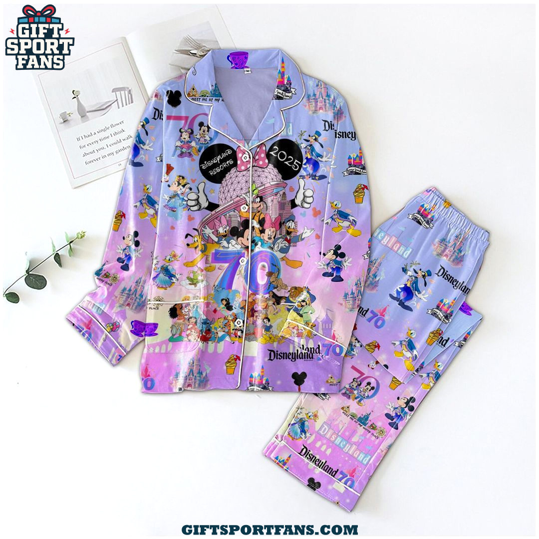 Disneyland 70th Anniversary 2025 Satin Pajamas Set Disneyland 70th Anniversary 2025 Satin Pajamas Set