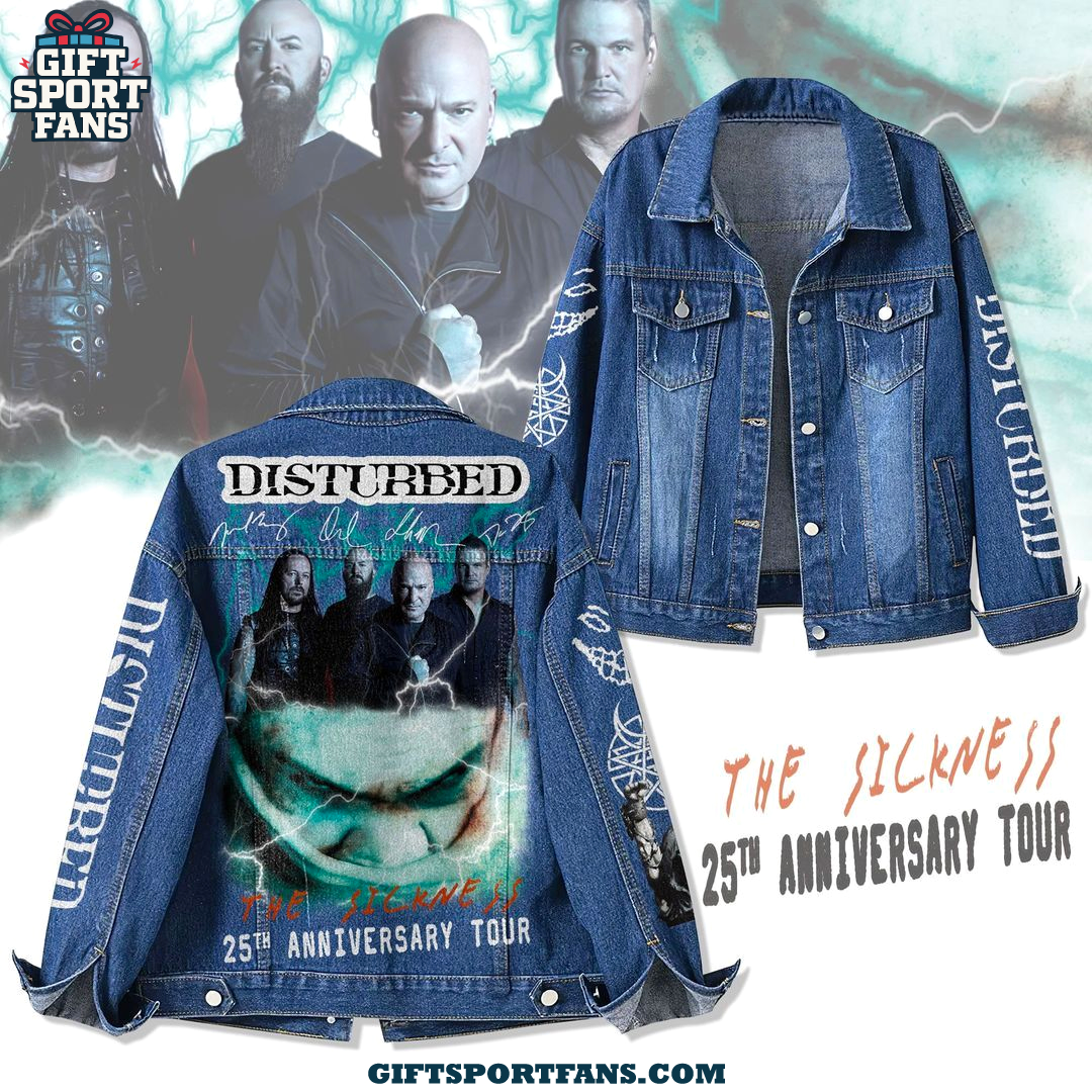 Disturbed The Sickness 25th Anniversary Tour 2025 Demin Jacket Disturbed The Sickness 25th Anniversary Tour 2025 Demin Jacket