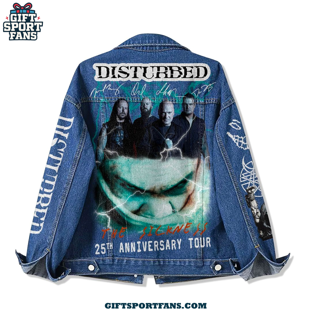 Disturbed The Sickness 25th Anniversary Tour 2025 Demin Jacket Disturbed The Sickness 25th Anniversary Tour 2025 Demin Jacket