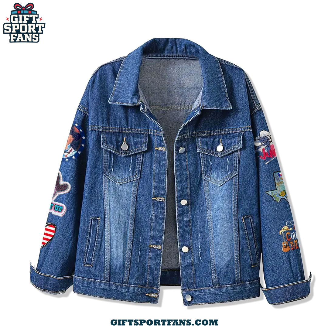 George Strait I Am Country Music Kind Of Gal Happy 4th 2025 Demin Jacket George Strait I Am Country Music Kind Of Gal Happy 4th 2025 Demin Jacket