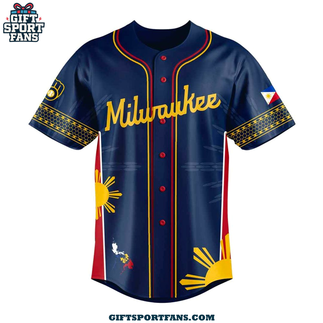 Milwaukee Brewers Filipino Heritage Night 2025 New Jersey Cap Milwaukee Brewers Filipino Heritage Night 2025 New Jersey Cap
