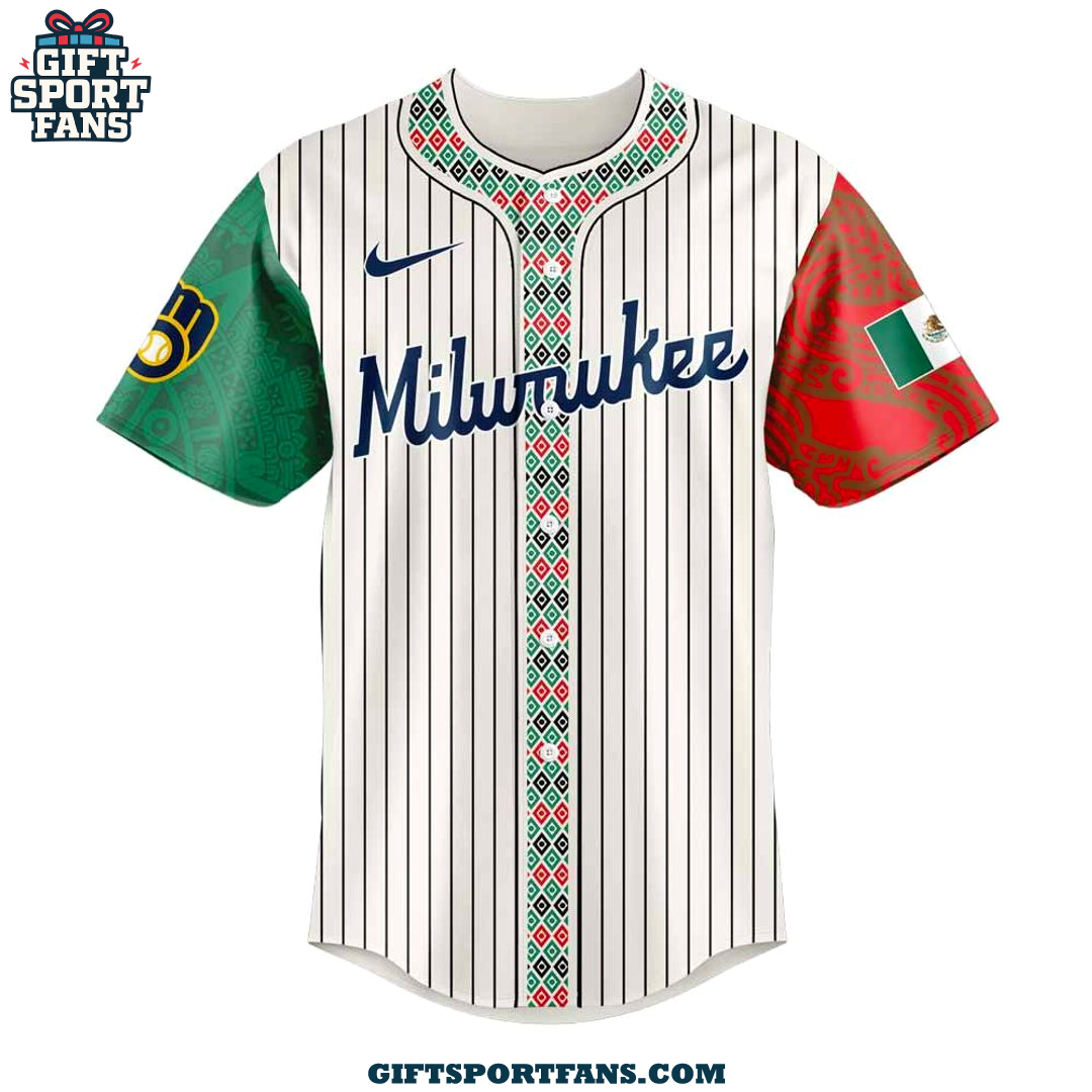 Milwaukee Brewers Mexican Heritage Night 2025 Custom Jersey Cap Milwaukee Brewers Mexican Heritage Night 2025 Custom Jersey Cap