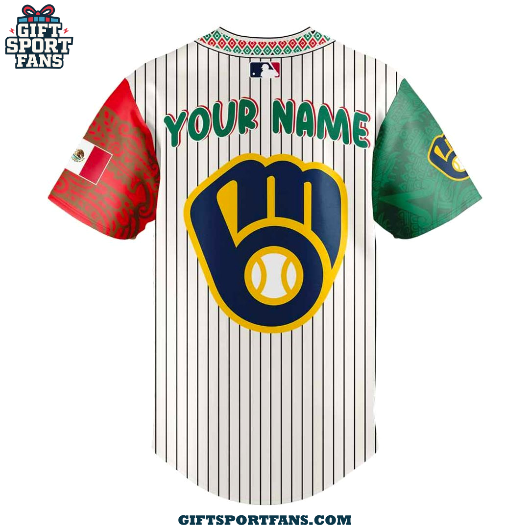 Milwaukee Brewers Mexican Heritage Night 2025 Custom Jersey Cap Milwaukee Brewers Mexican Heritage Night 2025 Custom Jersey Cap