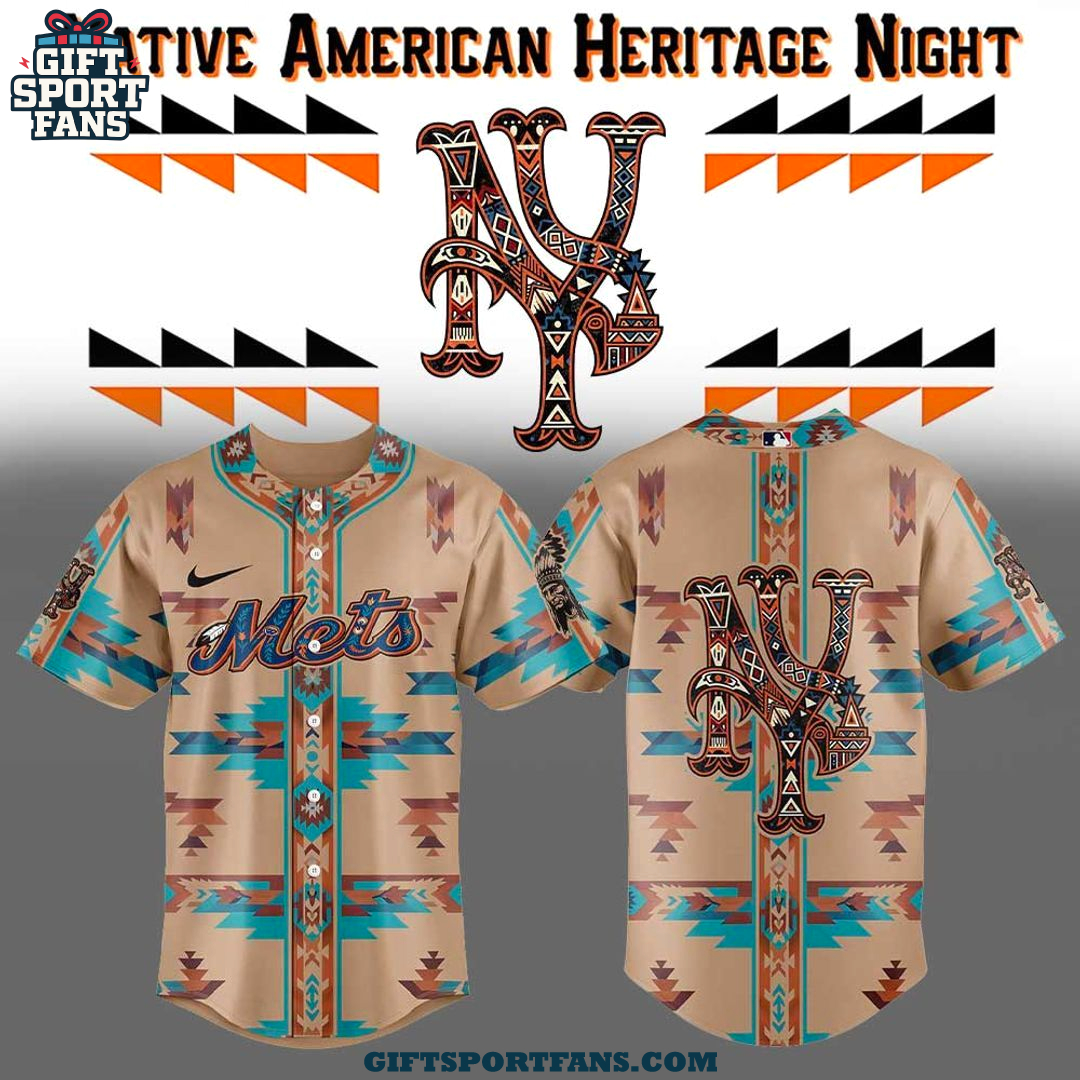 New York Mets Native American Heritage 2025 Jersey Cap New York Mets Native American Heritage 2025 Jersey Cap