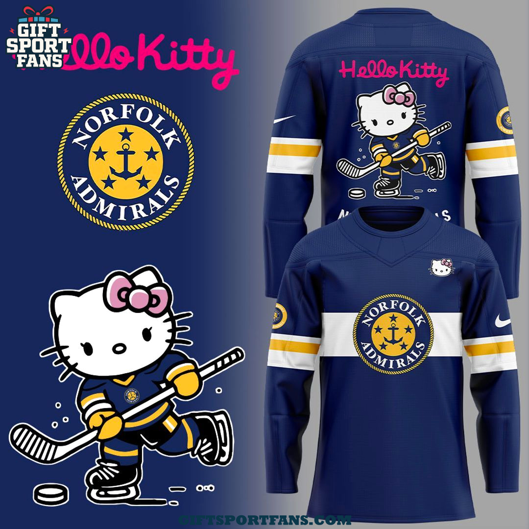 Norfolk Admirals x Hello Kitty 2025 Hockey Jersey Norfolk Admirals x Hello Kitty 2025 Hockey Jersey