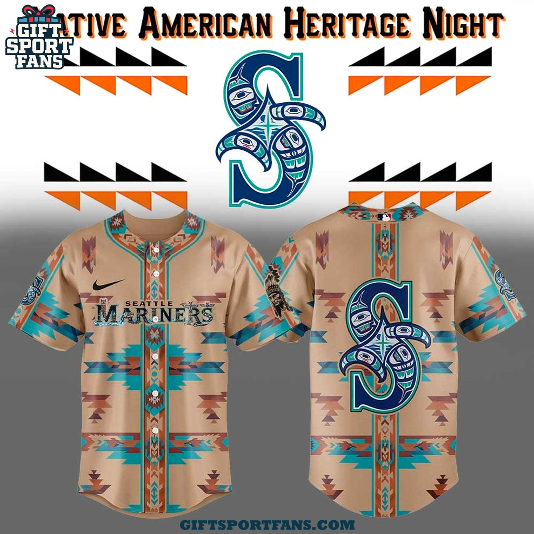 Seattle Mariners Native American Heritage 2025 Jersey Cap Seattle Mariners Native American Heritage 2025 Jersey Cap