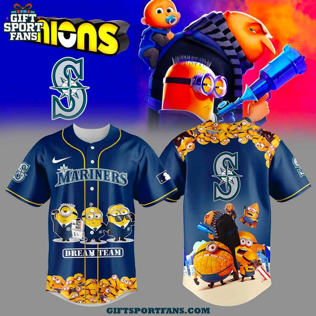 Seattle Mariners x Minions Dream Team 2025 Jersey Cap Seattle Mariners x Minions Dream Team 2025 Jersey Cap