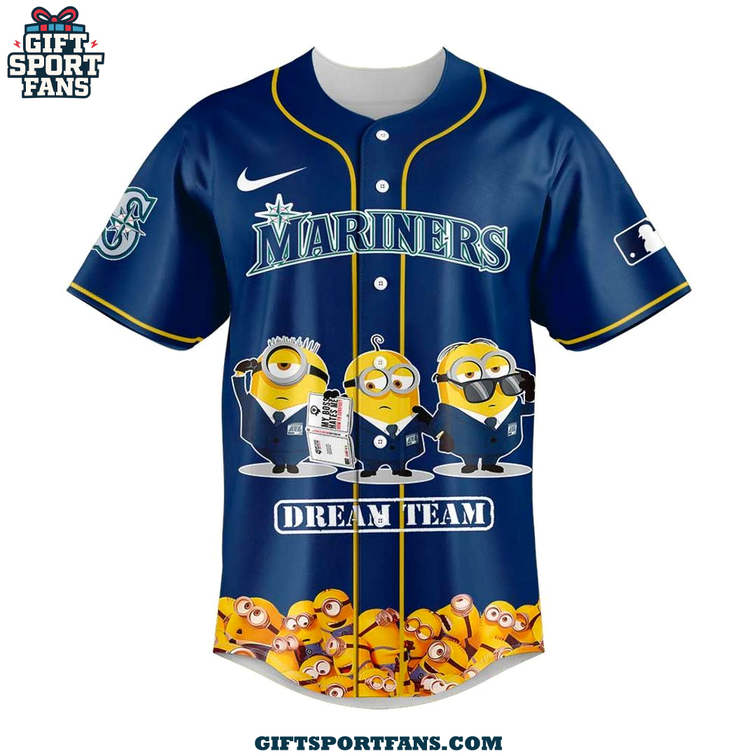 Seattle Mariners x Minions Dream Team 2025 Jersey Cap Seattle Mariners x Minions Dream Team 2025 Jersey Cap