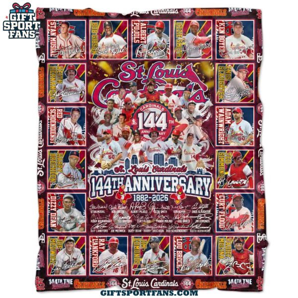 St. Louis Cardinals 144th Anniversary 1882-2026 Limited Edition Fleece Blanket