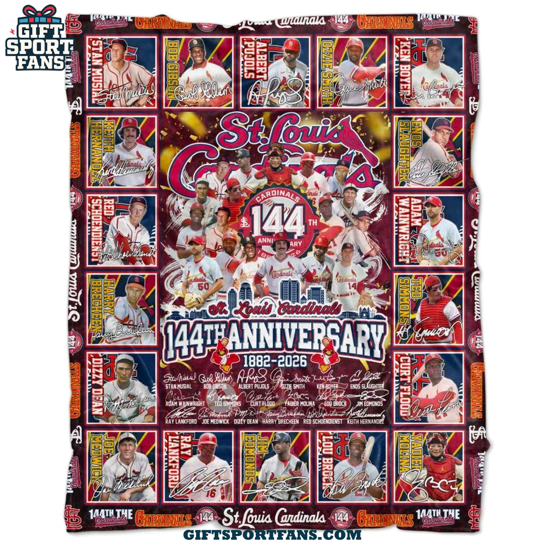 St. Louis Cardinals 144th Anniversary 1882-2026 Limited Edition Fleece Blanket St. Louis Cardinals 144th Anniversary 1882-2026 Limited Edition Fleece Blanket