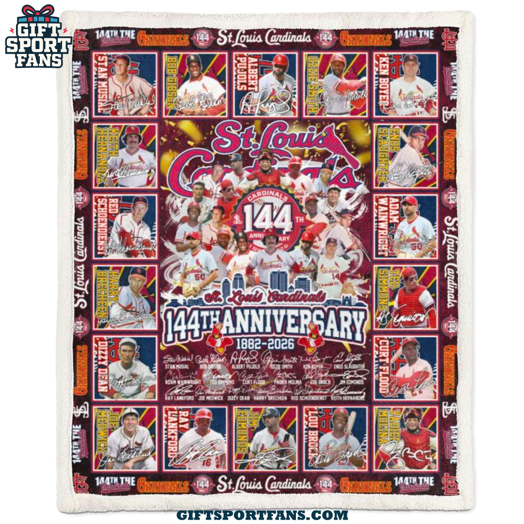 St. Louis Cardinals 144th Anniversary 1882-2026 Limited Edition Fleece Blanket St. Louis Cardinals 144th Anniversary 1882-2026 Limited Edition Fleece Blanket