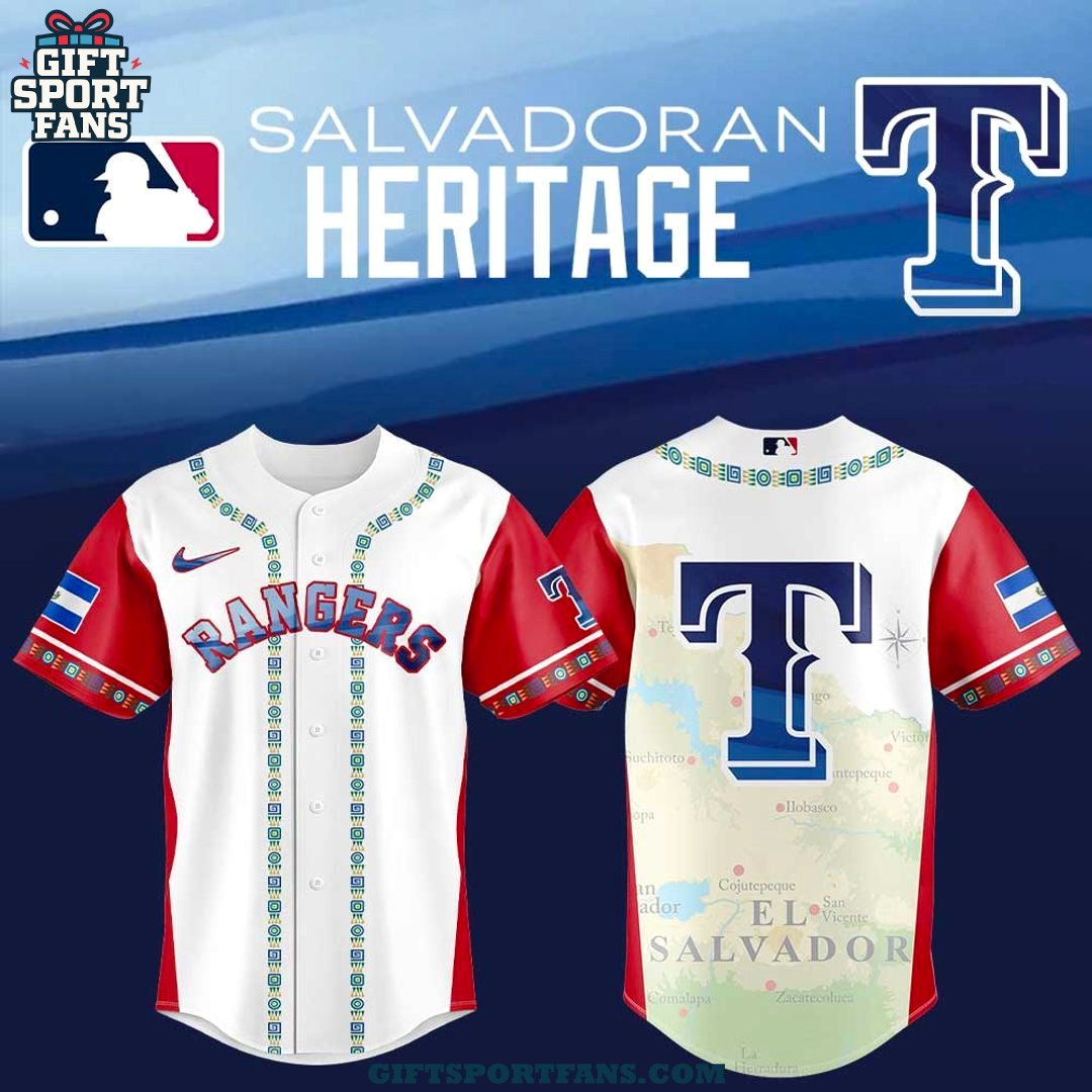 Texas Rangers Salvadoran Heritage Night 2025 Special Jersey Cap Texas Rangers Salvadoran Heritage Night 2025 Special Jersey Cap