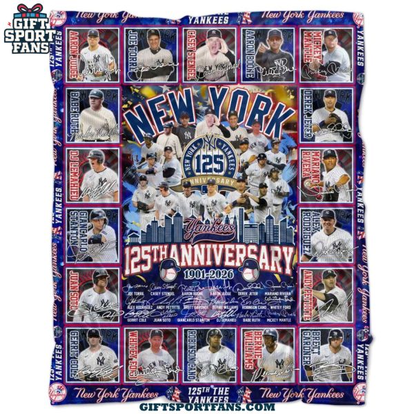 The New York Yankees 125th Anniversary 1901-2026 Fleece Blanket