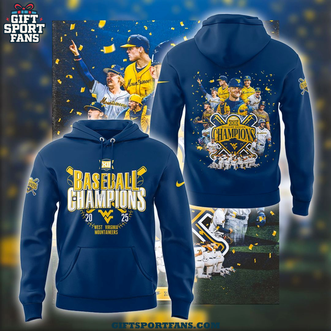 Virginia Mountaineers Baseball Big 12 Champions 2025 Navy Teams Special Hoodie Virginia Mountaineers Baseball Big 12 Champions 2025 Navy Teams Special Hoodie