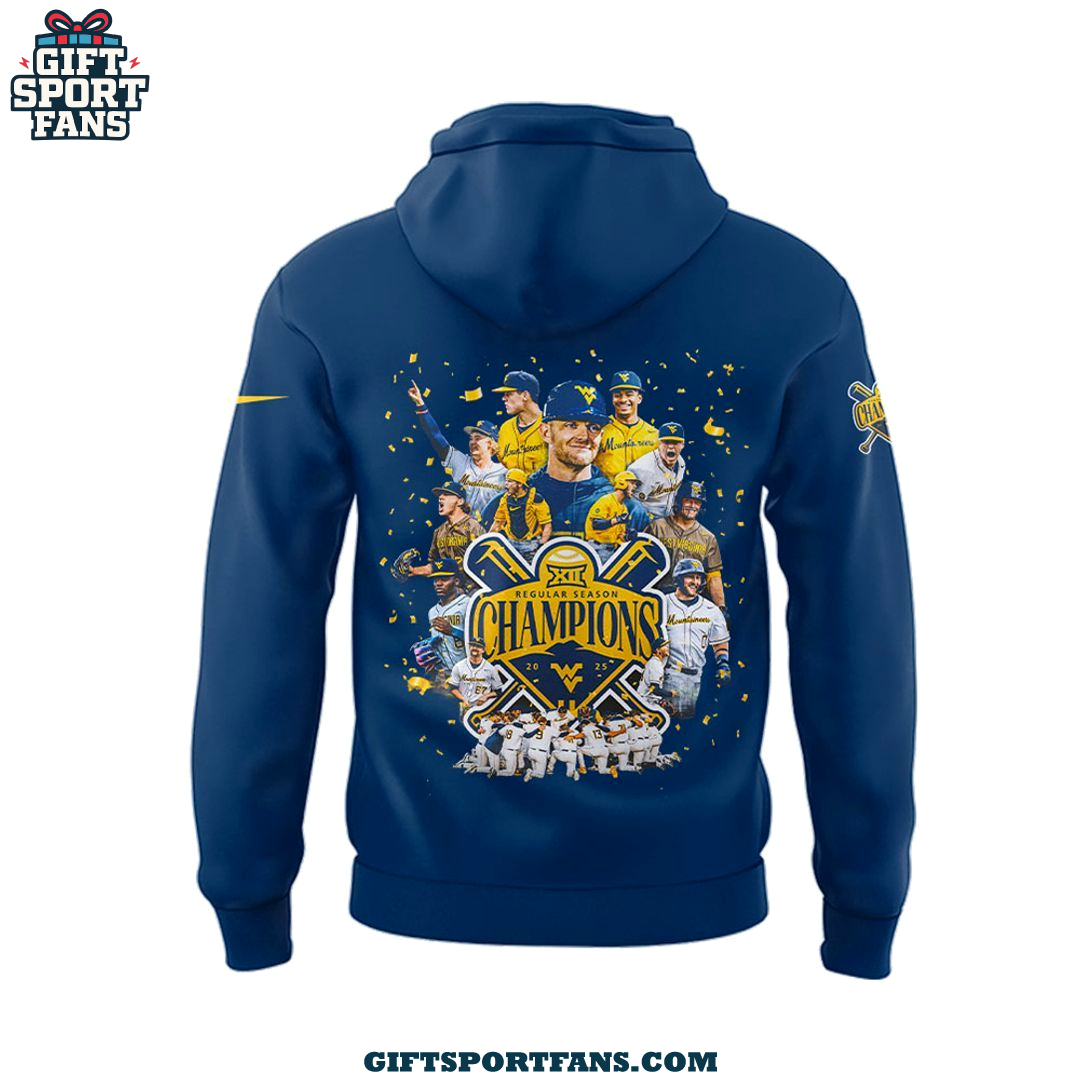 Virginia Mountaineers Baseball Big 12 Champions 2025 Navy Teams Special Hoodie Virginia Mountaineers Baseball Big 12 Champions 2025 Navy Teams Special Hoodie