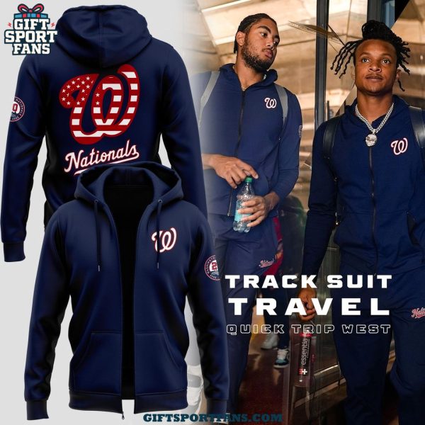 Washington Capitals Track Suit Travel 2025 Zip Hoodie
