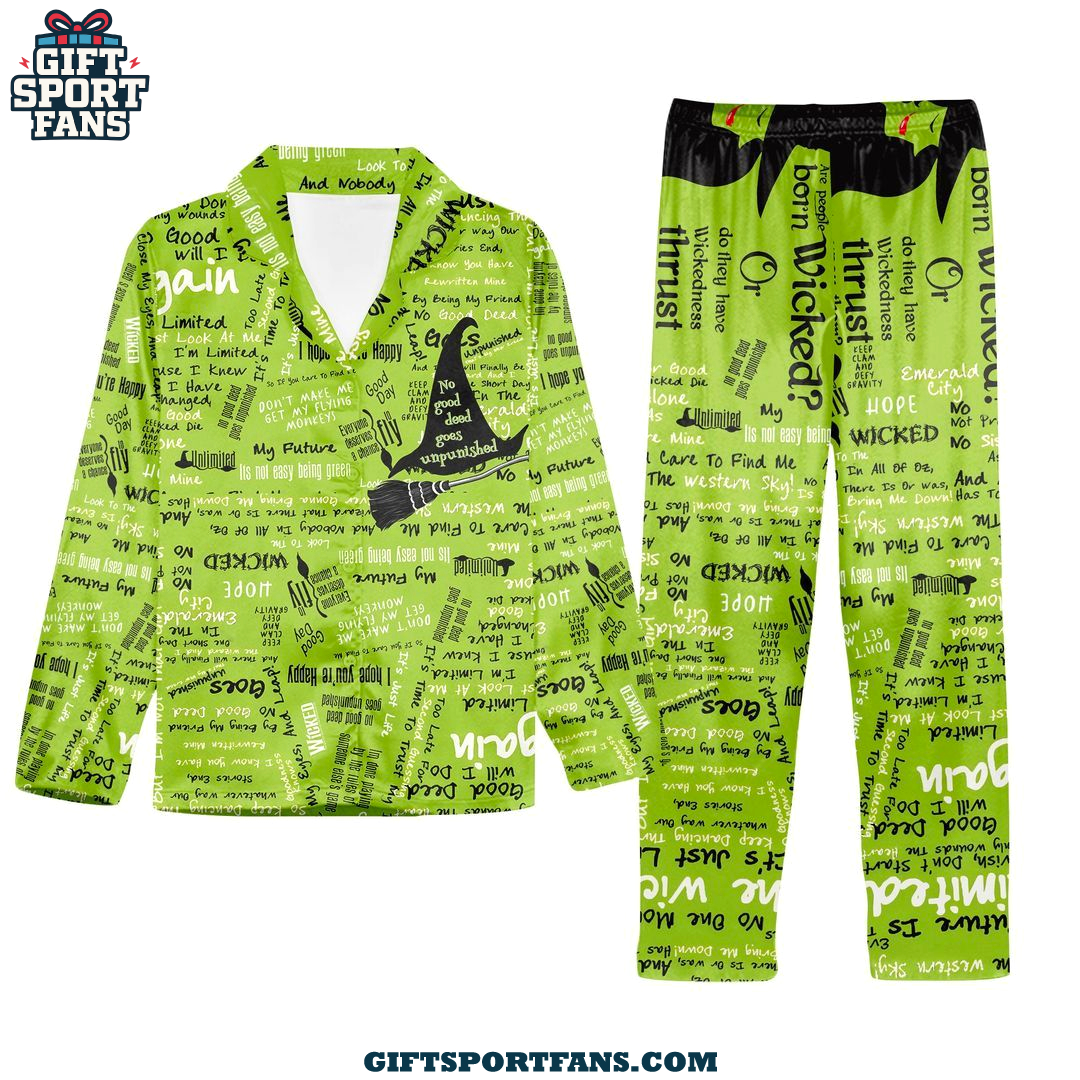 Wicked Movie For Fans 2025 Satin Pajamas Set Wicked Movie For Fans 2025 Satin Pajamas Set