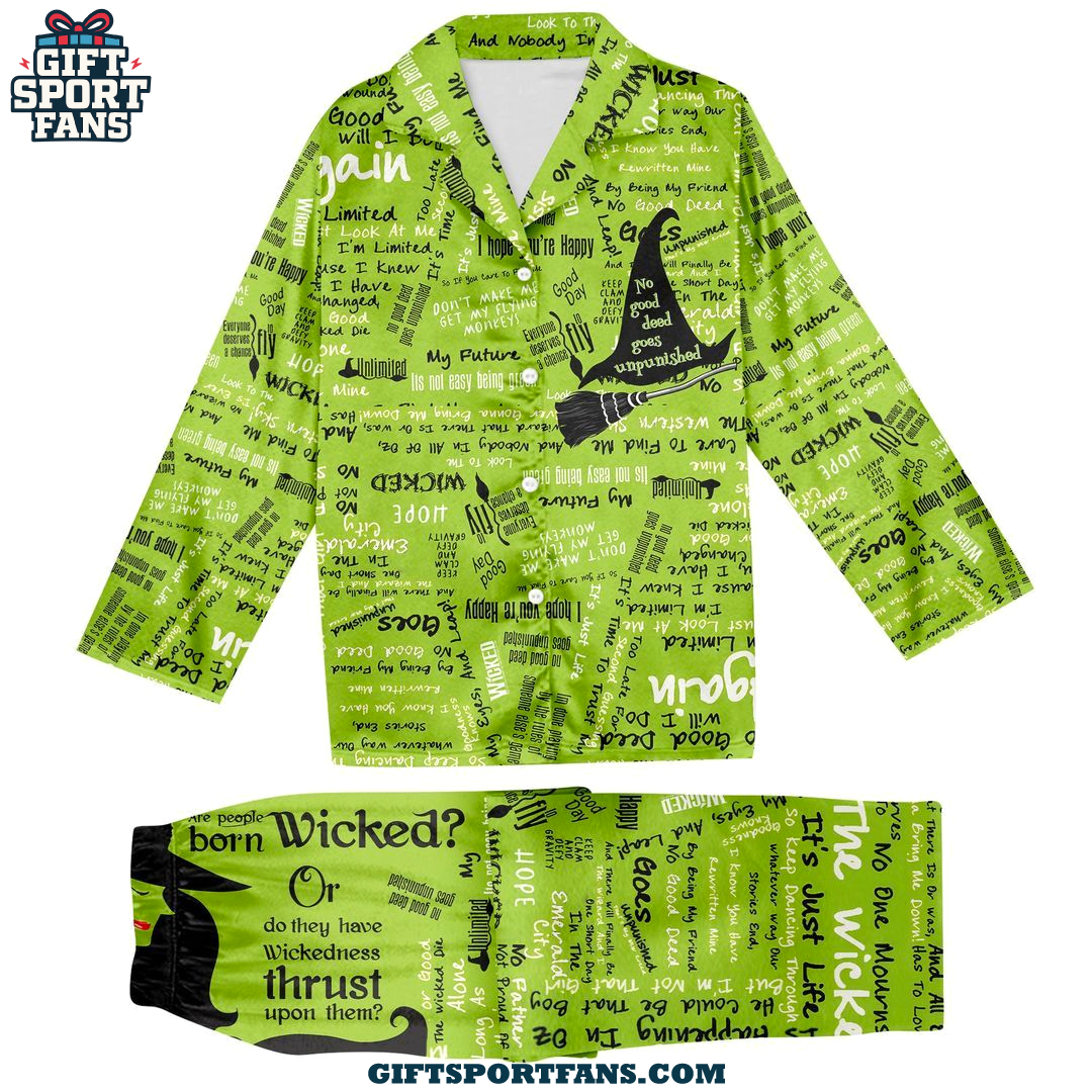 Wicked Movie For Fans 2025 Satin Pajamas Set Wicked Movie For Fans 2025 Satin Pajamas Set