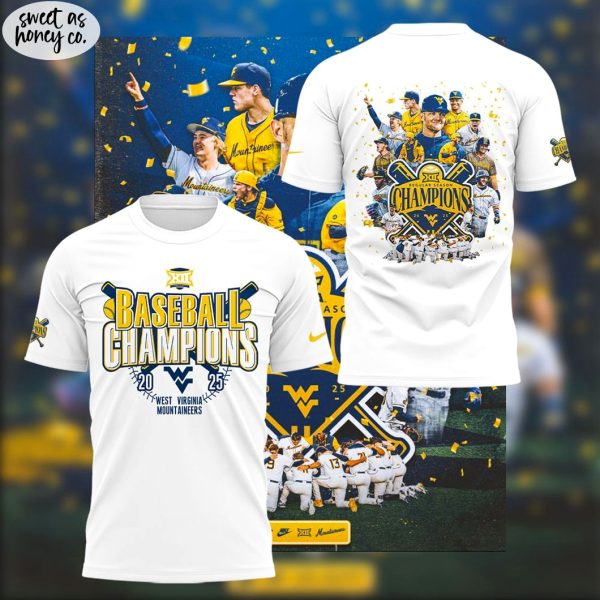 WVU West Virginia Mountaineers 2025 Big 12 Champions T-Shirt
